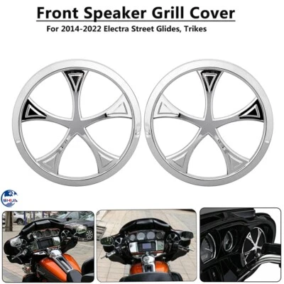 Cubierta de ajuste de rejilla de altavoz frontal apta para Harley Street Glide Electra Glides Foto 1 de 4