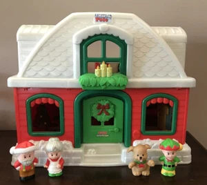 Fisher Price Little People Santa North Pole Cottage House *Works* - Picture 1 of 16