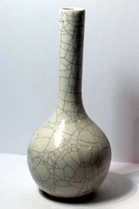 Antique Chinese White Crackle Vase Ru Ware - Picture 1 of 10