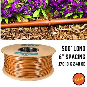 500ft Drip Line Irrigation Tubing 6 Spacing Soaker Hose for Watering Plants Tree - Picture 1 of 3