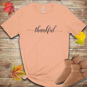 Thankful Fall Halloween Thanksgiving T Shirt 02845 - Picture 1 of 3