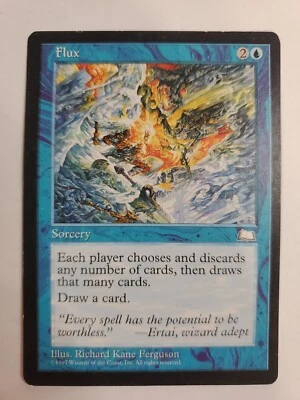 MTG Magic The Gathering Card Flux Blue Weatherlight 1997 Kane Ferguson Illustr - Image 1 of 2