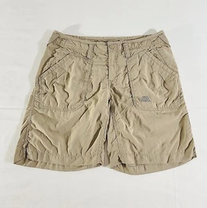 EUC THE NORTH FACE Women's 10 Long (Actual 33" x 8.5") Khaki Nylon Hiking Shorts - Picture 1 of 6