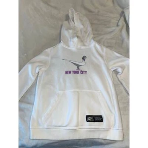 Nike Girl’s New York City Pigeon Swoosh Hoodie Sweatshirt White Size Medium - Picture 1 of 6