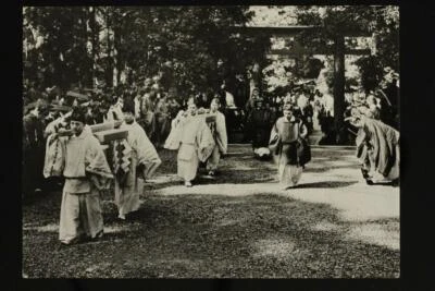 Vintage Postal History Postcard Hong Kong to USA Air Mail RPPC Kasuga Festival - Image 1 of 2