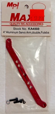MPI MAXX #KA4003 ~NIP~ 4" ALUMINUM SERVO ARM, DOUBLE, FUTABA - Image 1 of 2