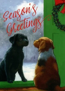 Merry Christmas Puppy Puppies Best Friend Pets Holiday Greeting Cards - Set of 9 - Picture 1 of 3