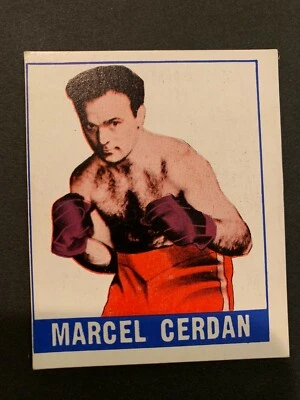 1948 LEAF #42 MARCEL CERDAN MIDDLEWEIGHT CHAMP BOXING CARD NM OC WHITE BACK - Image 1 of 2