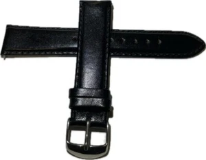 Uhrenarmband Schwarz 20 mm Bandanstoß mit Federsteg Armband 112005SNMS - Bild 1 von 2