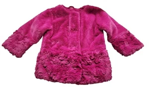Kids Winter Faux Fur Jacket Full Lining PInk 18M - Picture 1 of 4