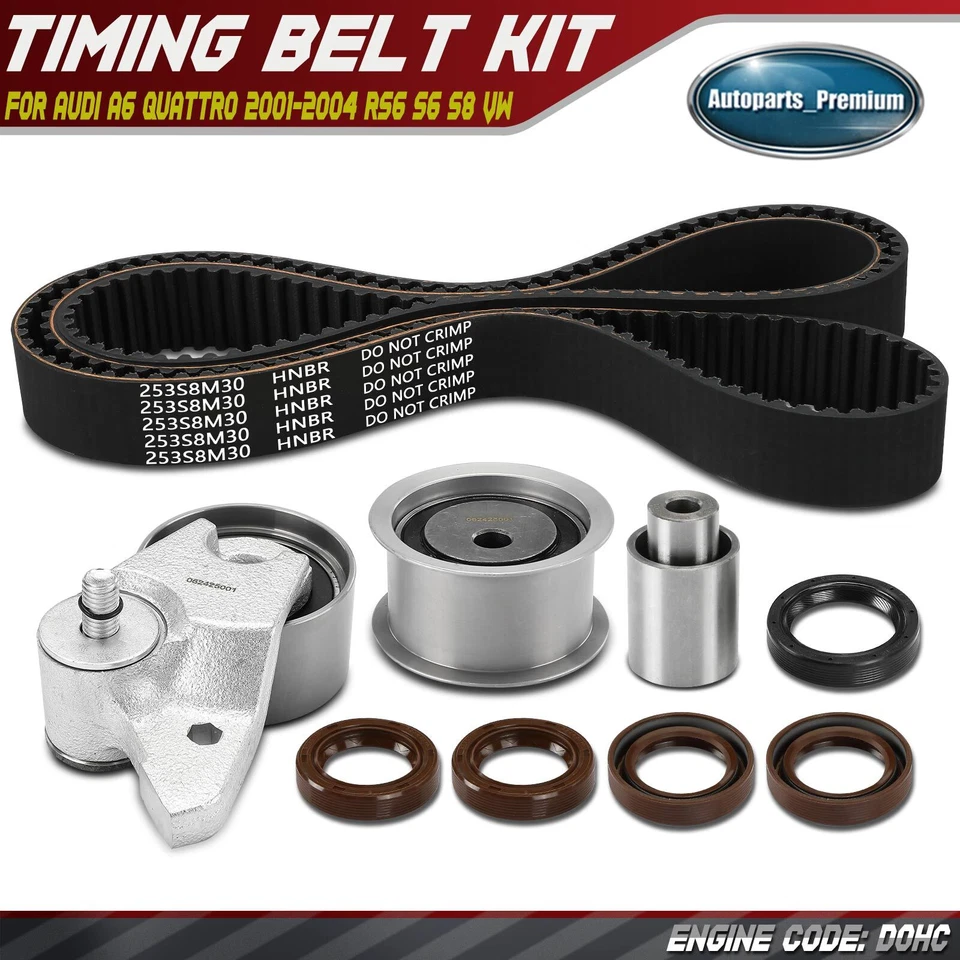 9x Kit de correa de distribución para Audi A6 Quattro 2001-2004 RS6 S6 S8 VW Touareg Phaeton Foto 1 de 4
