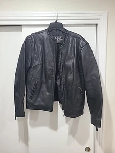 Leather Gallery Men's Black Motorcycle Jacket, Size XL Excellent Used Condition  - Picture 1 of 15