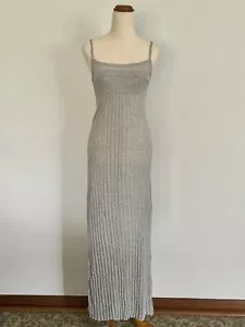 Grey Antics 2010's Long Grey Maxi Dress Fitted Lightweight Size S 8 - Picture 1 of 14