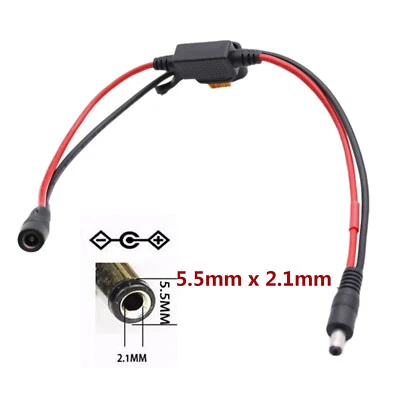 10x DC 5.5mm x 2.1mm Male to Female Power Cable w/ 5A Fuse LED Strip CCTV Camera - Image 1 of 4