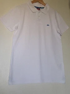 QUIKSILVER POLO HOMME 100% COTON TAILLE S BLANC MANCHES COURTES - Picture 1 of 7