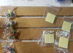 Lockways Cork Bulletin Bar Strip Set 4 PC 2 X 15" Frameless Board Memo For Offic - Picture 1 of 1