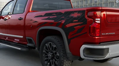 Chevrolet Silverado 2024-2025 calcomanía lateral de carrocería negro vinilo pajarita logotipo 85516291 Foto 1 de 4