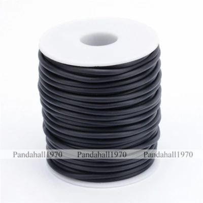 Carrete de plástico blanco envuelto cable de goma tubular de PVC negro 4 mm 15 m/rollo Foto 1 de 2
