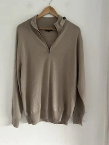 Bridge & Lord Womens Merino/Cashmere V Neck Jumper Size Medium Beige Brown - Picture 1 of 10