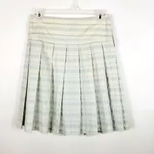 Club Monaco Pleated Striped Skirt Women Cotton Blend 0 - Picture 1 of 3