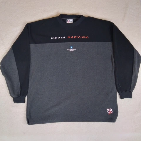 Kevin Harvick Sweatshirt Mens 2XL XXL Grey Chase Nascar Fleece Pullover Racing Cover