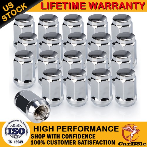 10-Pack Chrome Bulge Acorn Lug Nuts - 12x1.5 Thread For Chevrolet, Pontiac, Buick
