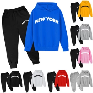 Children's Hoodie Pullover Sweatshirt Sweatpants Set Popular Printed Hoodie Set - Picture 1 of 48