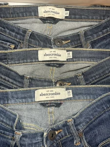 Abercrombie & Fitch Lot of 3 Blue Jeans Size 10 Girls- Straight Leg & Flared - Picture 1 of 9