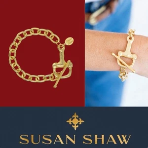 Susan Shaw Felicity Toggle Bracelet Gold 24Kt TPG Jewelry - Picture 1 of 13