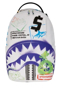 Sprayground Cut Out For Greatness Backpack🔥New White Bookbag Large School Bag - Picture 1 of 10