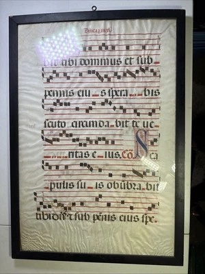 16th Century Leaf Spanish Manuscript Antiphons On Vellum. Extremely Rare - Image 1 of 2