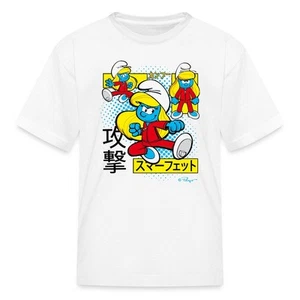 The Smurfs Japanese Action Smurfette - Dynamic Poses Design Kid's T-Shirt - Picture 1 of 13
