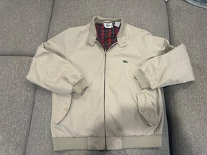 Vintage 70’s Izod Lacoste Mens M Khaki Tan Plaid Lined Harrington Bomber Jacket - Picture 1 of 12