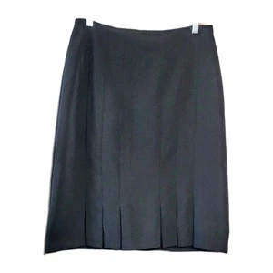 Falda DressBarn negra plisada dobladillo talla 4 forrada cremallera trasera ropa de oficina ropa de negocios - Imagen 1 de 7