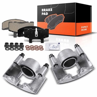 6Pcs Front Brake Caliper + Pads for GMC Yukon Savana2500 C2500 K1500 Suburban - Image 1 of 4