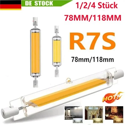 LED R7s 78mm 118mm Glasröhre Glühbirne COB Ersetzen Halogenlampe 1/2/4X* - Bild 1 von 4