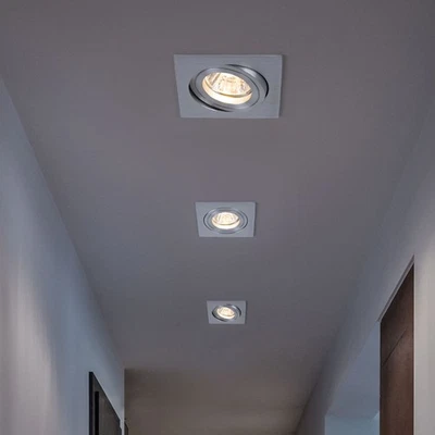Faretto Da Incasso Lampada Da Soffitto Set Di 3 Acciaio Spazzolato - Immagine 1 di 4