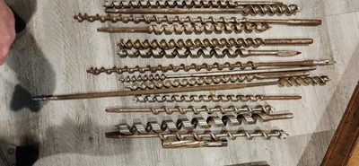 Gran lote de brocas de barrena antiguas de gran tamaño Foto 1 de 3