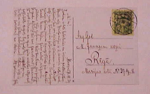 LATVIA  SLUKSNE 1929 TO RIGA WITH REAL  PHOTO OF SLUKSNE - Image 1 of 1