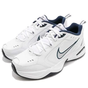 Nike Air Monarch IV 4 White Silver Navy Retro Men Casual Chunky Shoes 415445-102 - Picture 1 of 8