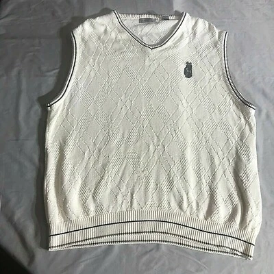 Cypress Links Ropa Deportiva Para Hombres Grande 100% Algodón Cuello en V Suéter Chaleco Crema Foto 1 de 4