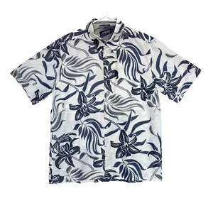 Billabong Shirt Mens M Only A Surfer Hawaiian Floral Print Beachy Button Cabana - Picture 1 of 22
