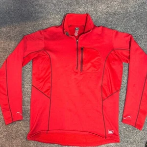 Herren REI Pullover Jacke Mantel Sweatshirt Langarm 1/4 Zip gerippt rot L Tall - Bild 1 von 10