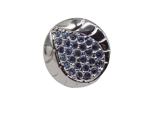 Vintage Swarovski Silver-tone Blue Crystal Water Lapel Pin Tie Tack Small 1/2" - Picture 1 of 6