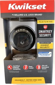 Kwikset Single Cylinder Deadbolt SmartKey & Microban Venetian Bronze 99800-122 - Picture 1 of 12