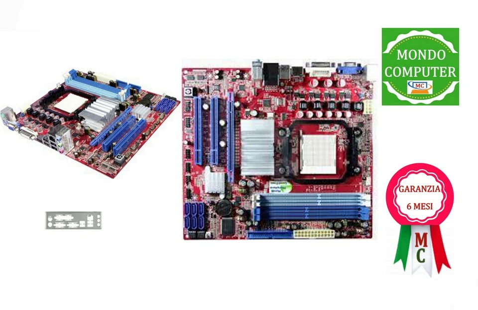 SCHEDA MADRE SOCKET AM2 SAPPHIRE AM3RS760G + CPU ATHLON 240 + DISSIPATORE + 4GB - Immagine 1 di 1