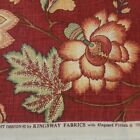 Kingsway Fabrics Hampstead Designer Cranberry Floral Material Kinguard Finish  