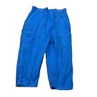 Vintage 60s Women’s Blue Canvas Side Zip Capri Pants Workwear? 31x16.5