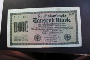 Reichsbanknote 1000 Mark Germany 1923💵 F 541464 MM - Picture 1 of 2