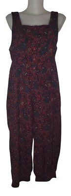 Mono Mono de Colección Para Mujer Púrpura Floral Paisley Pana Pierna Globo Talla 9/10 Foto 1 de 4